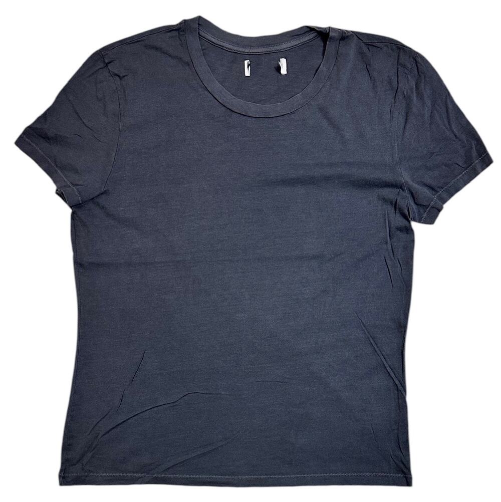 Rowan Women's T-Shirt Tyler Supima Cotton Short Sleeve Top Tee in Faded Black